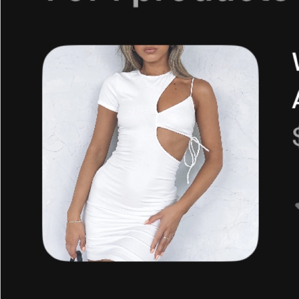 White fox mini dress
